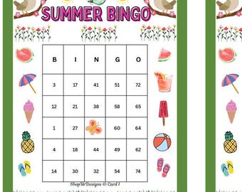 Summer Bingo Game: 200 Printable Cards for Kids & Adults (PDF Download)