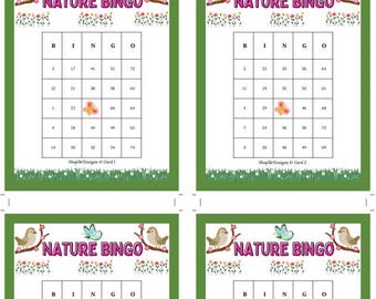 100 Nature Bingo Cards Pdf Download, 1,2,and 4 Per Page, Instant Printable Fun Game, Bingo Games For Adults Kids, Activity Kids, Nature Fun