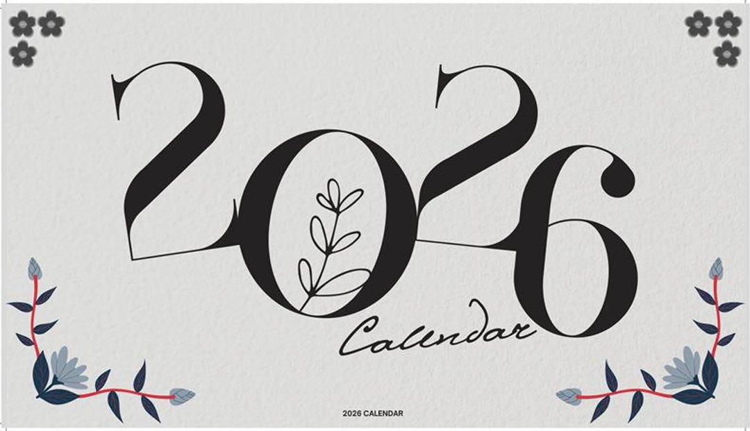 2026 Minimalist Black & White Printable Monthly Calendar Pdf Download ...
