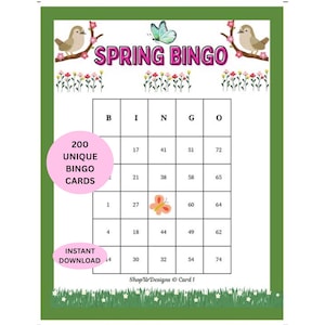200 Spring Bingo Cards Printable for Kids, Value Pack Bingo Game, Easy No Prep Spring Activity, Easter Bingo Set Instant Download