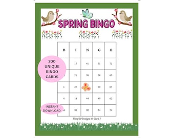 200 Spring Bingo Cards Printable for Kids, Value Pack Bingo Game, Easy No Prep Spring Activity, Easter Bingo Set Instant Download