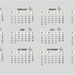 2026 Minimalist Black & White Printable Monthly Calendar Pdf Download ...