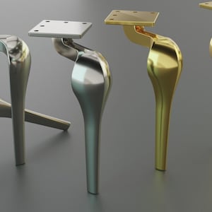 4 Pcs Metal Legs 6&quot; 8&quot; inc / 16-20cm Furniture Feet Sofa Couch Ikea Cabinet Modern Leg Nightstan Console Silver Bronze Matte Black Rose Gold