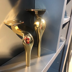 2 And 4pcs Metal Legs Gold 16-20cm / 6&quot; 8&quot; inc Furniture Feet Sofa Couch Ikea Cabinet Modern Leg Nightstan Console Bench TV Unit Dresser DIY
