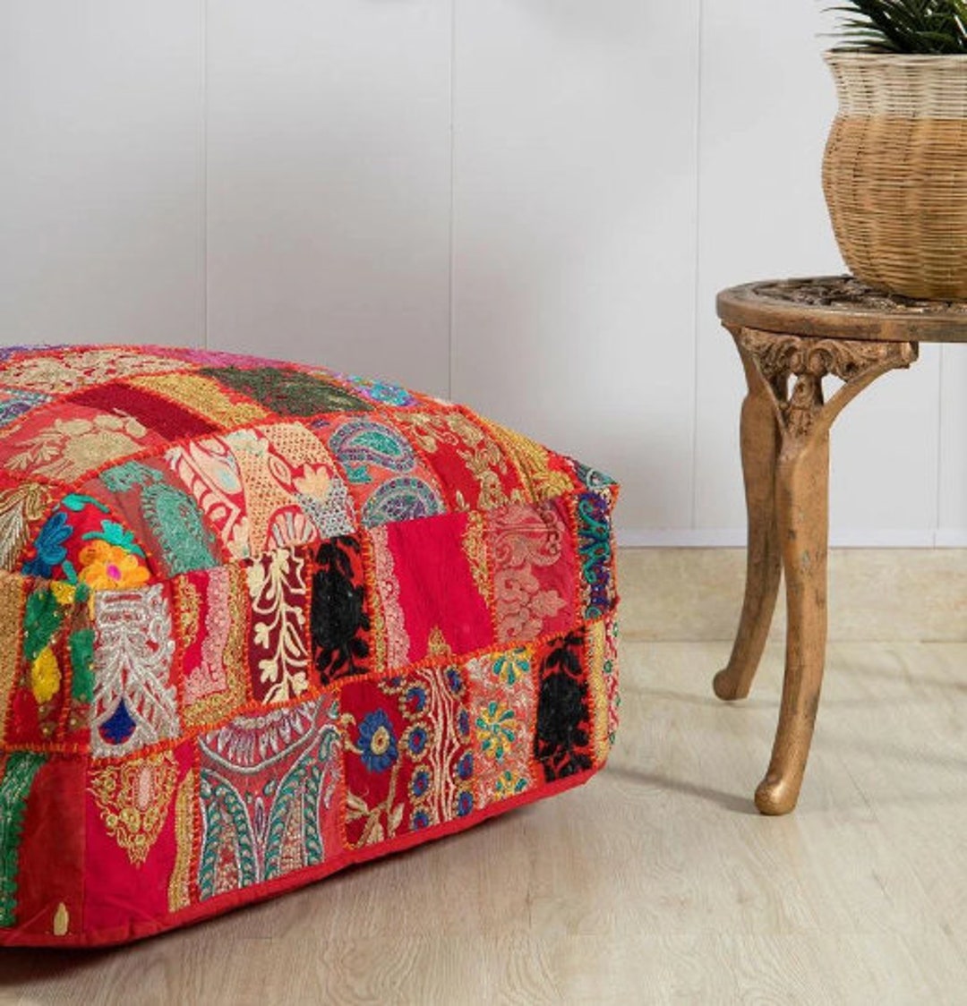 Bohemian Floor Cushions Decorative Cushion Cover Sari - Etsy