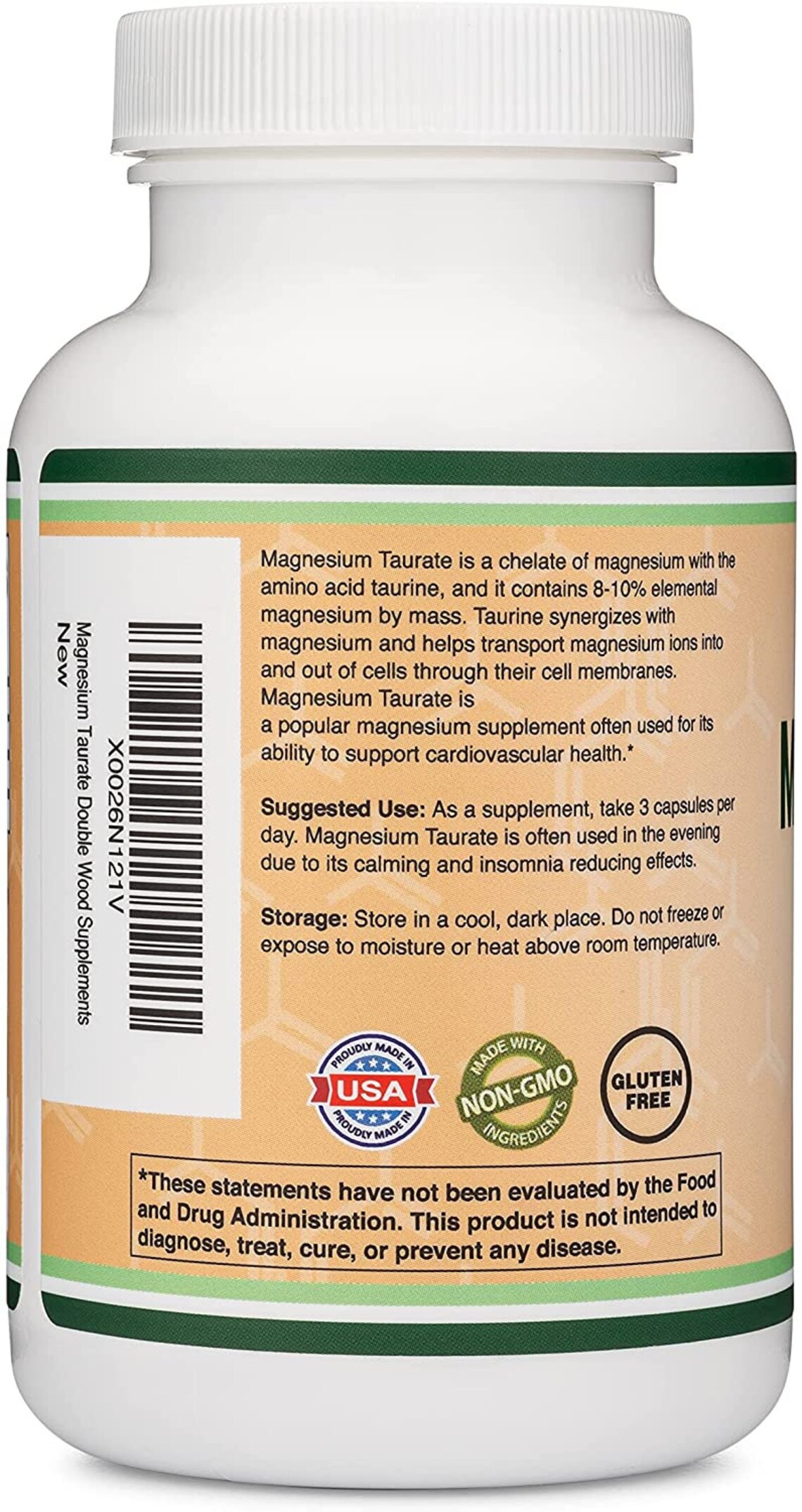 Magnesium Taurate Supplement for Sleep, Calming, and Cardiovascular