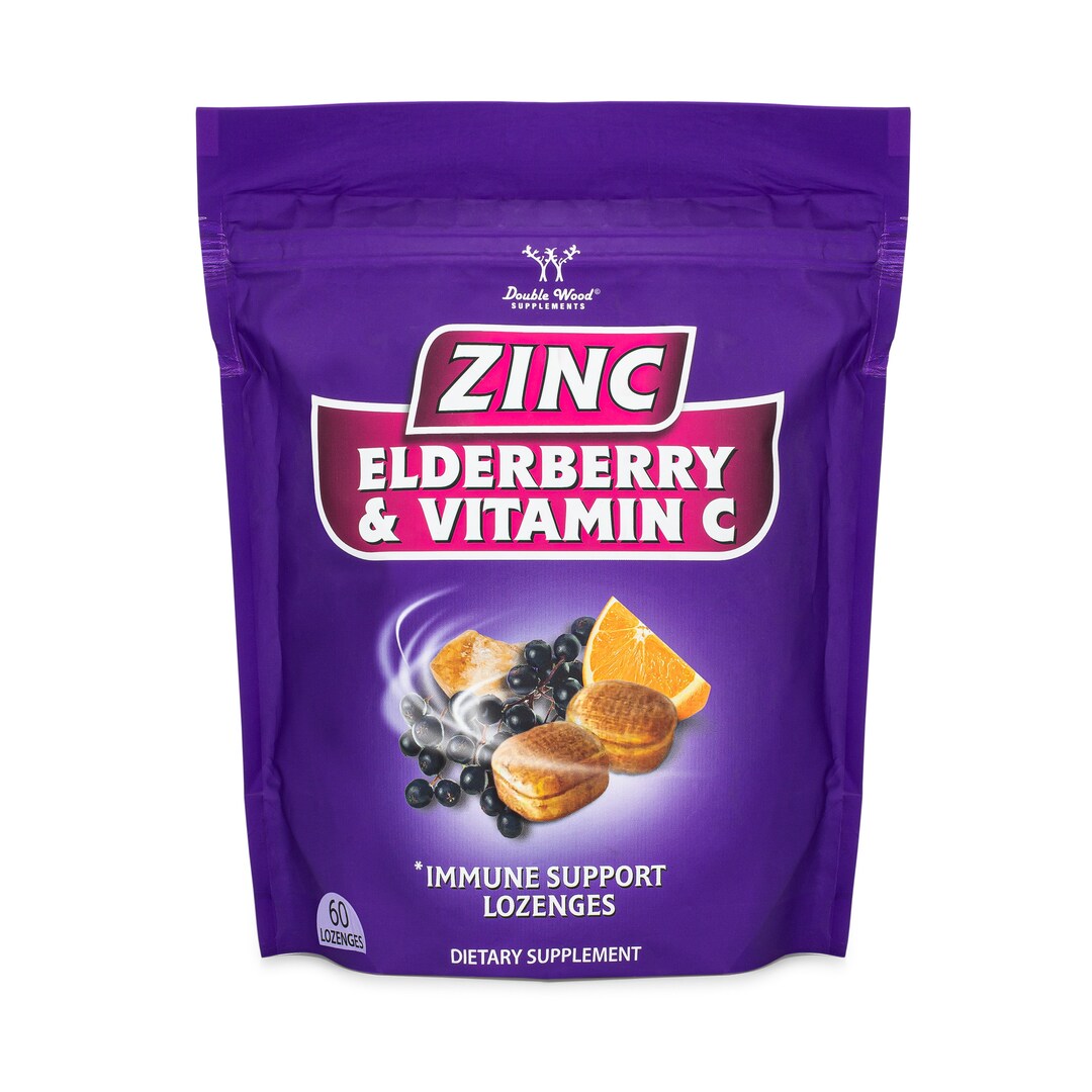 Zinc Lozenges with Vitamin C and Sambucus Elderberry Immune Support