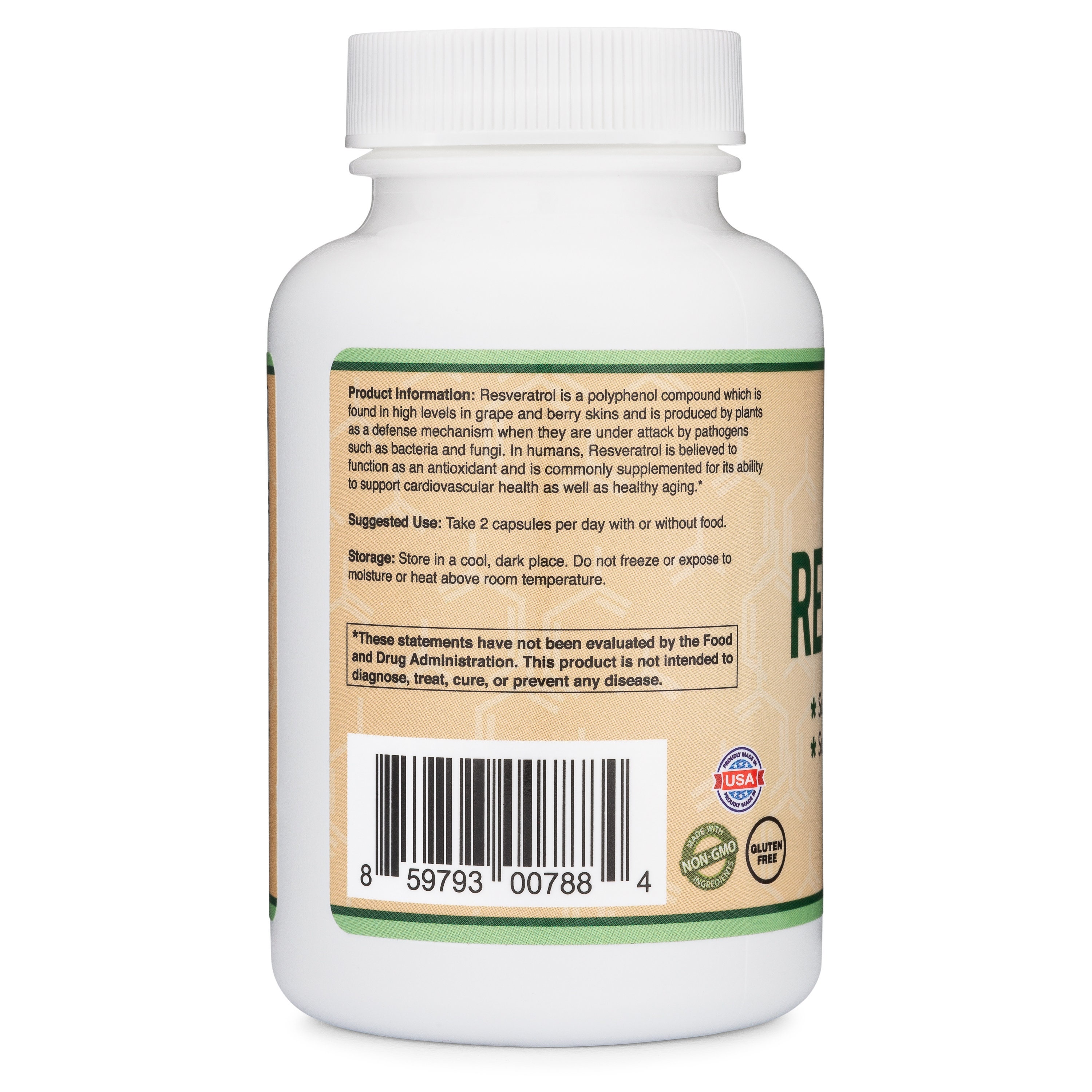 Resveratrol 500mg per Serving, 120 Capsules natural Polygonum Root