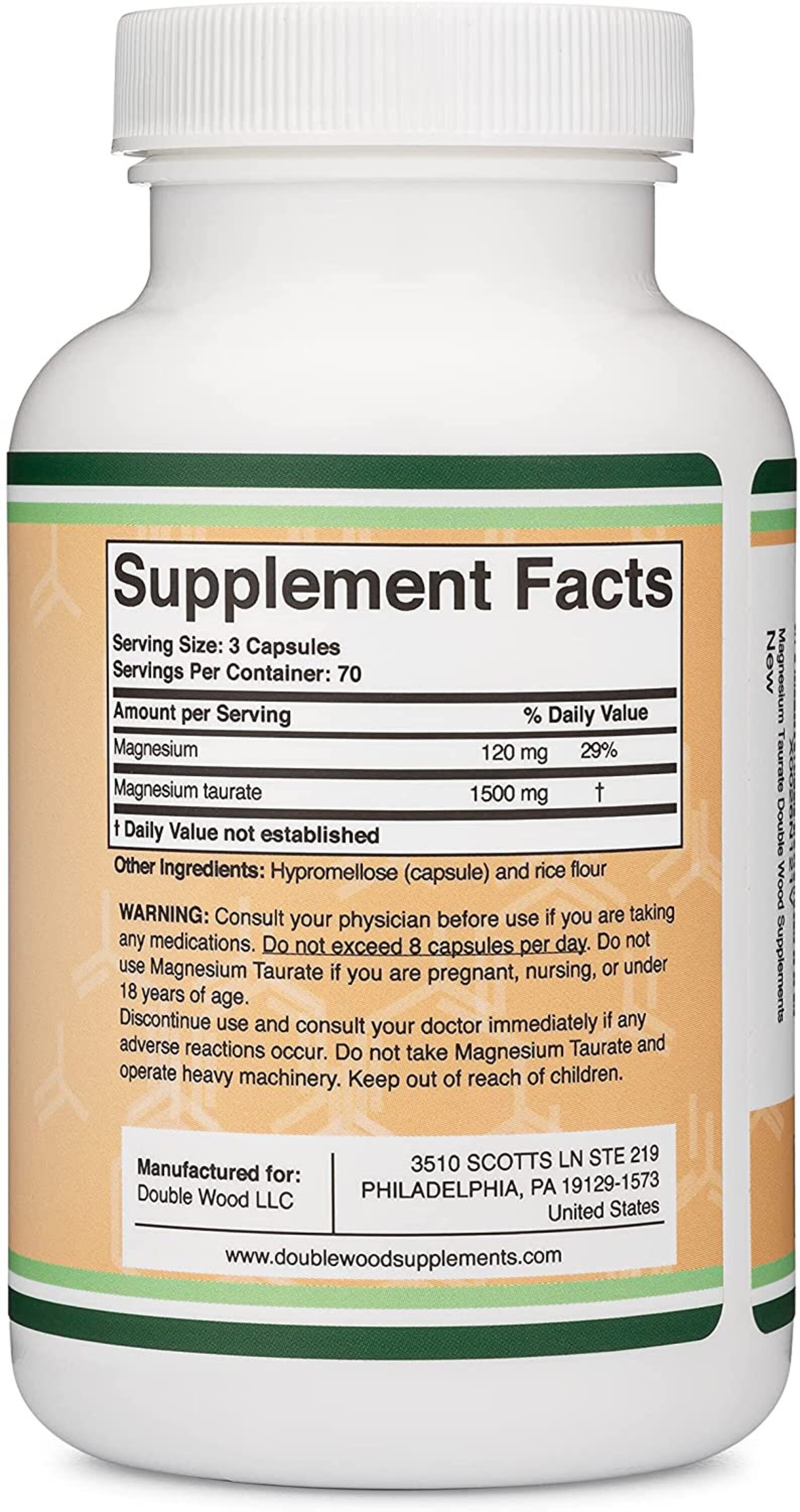 Magnesium Taurate Supplement for Sleep, Calming, and Cardiovascular
