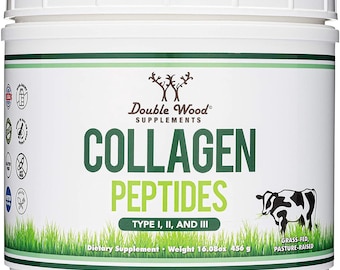 Hydrolyzed Collagen Peptides Protein Powder - Keto - 16.08oz - Multi Type 1, 2, and 3 (Grass Fed Bovine Source)(Colageno Hidrolizado)