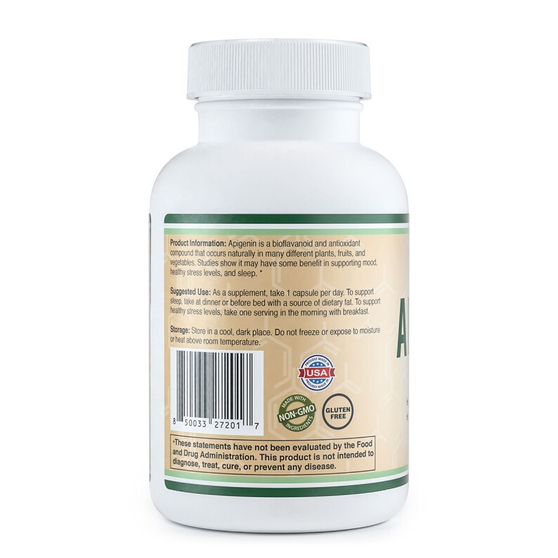 Apigenin Supplement 50mg per Capsule, 120 Count powerful Bioflavonoid