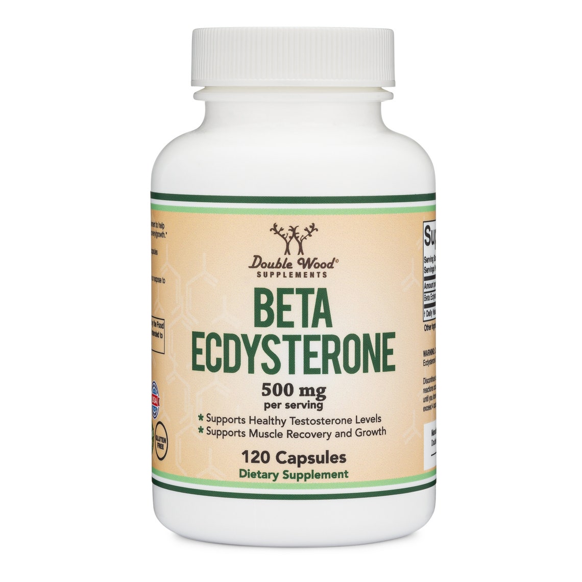 Beta Ecdysterone Supplement 500mg per Serving 120 Capsules, 60 Servings Powerful Plant Extract