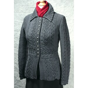 lace sweater, knitted cardigan, knitting pattern, chart instructions, pdf pattern