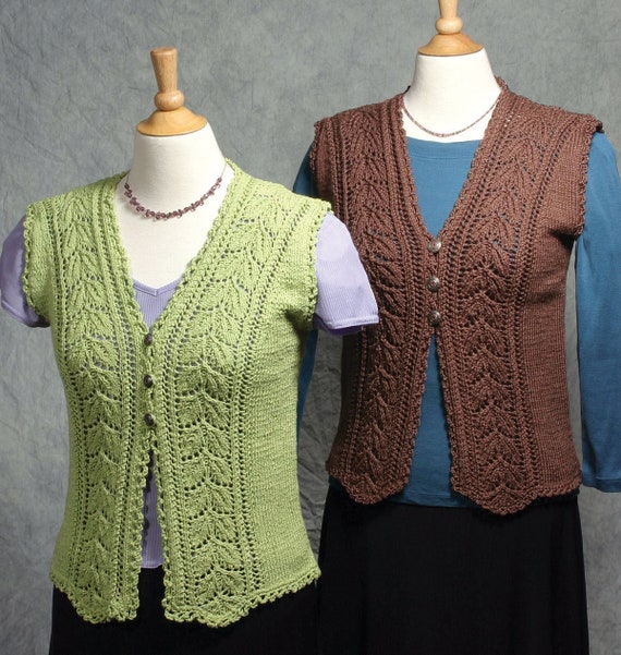 トップス Curtain Lace Pattern Knitted V Neck Vest Knitting Pattern, Lace Vest, Knit Garment, Charted Instructions