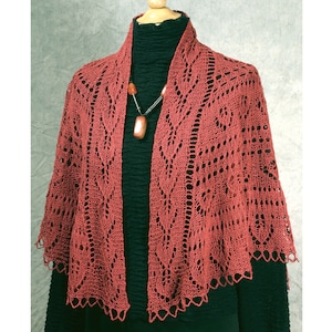 lace shawl, knitting pattern, charted, traditional lace, pdf knit pattern