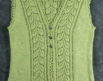 Knitting Pattern, Lace Vest, Knit Garment, Charted