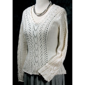 lace garment, knitting pattern, knitted sweater, chart instructions, pdf pattern