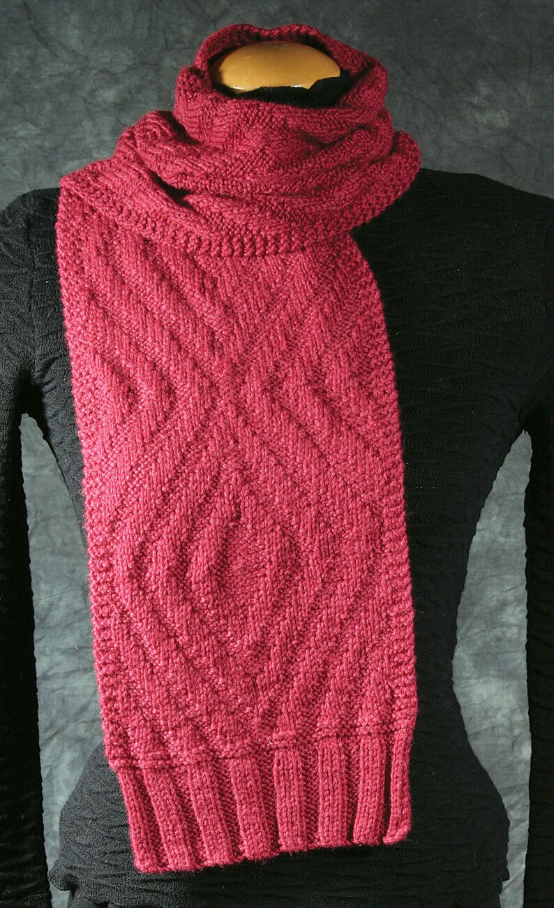 Scarf Knitting Pattern, Charted Instructions, Reversible Knit, Knitting ...
