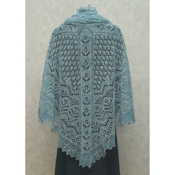 knitting pattern, shetland lace, knitting charts, square shawl, pdf pattern