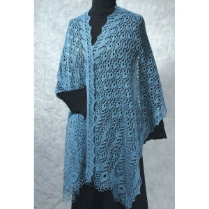 knitting pattern, lace knitting, charted instructions, stole design, digital pattern