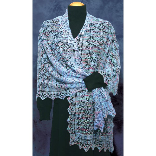 shetland lace, knitting pattern, charted instructions, knitted stole, pdf pattern