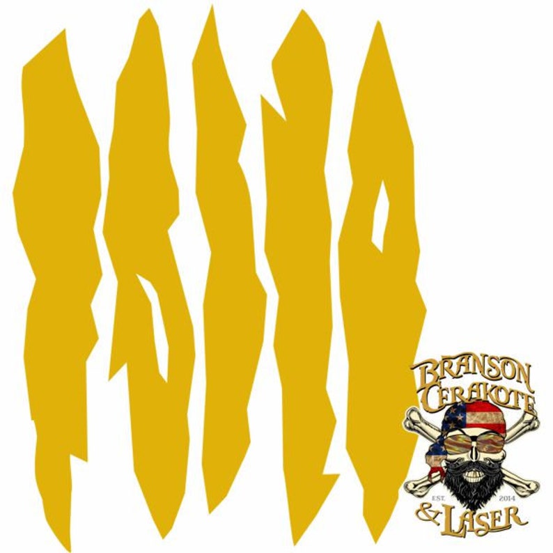 Bold Tiger Stripe Camo Stencil Rifle Sized Cerakote High Heat Stencil