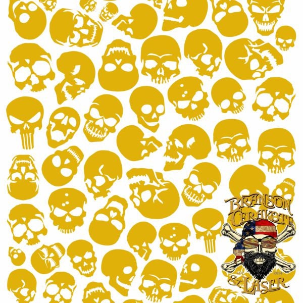 Larger Skull Camo Stencil |  Rifle Sized  |  Cerakote  |  High Heat Stencil Vinyl