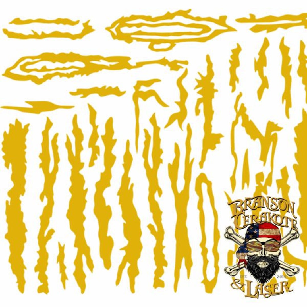 Urban Tiger Stripe Camo Stencil Rifle Sized Cerakote High Heat Stencil