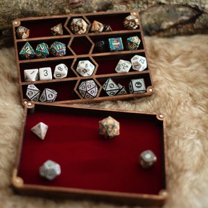 D&D 4-Set Dice Vault and Tray- Birch or Oak Wooden  Multi-set dice case - Four set dice box - dice storage - MADE IN USA
