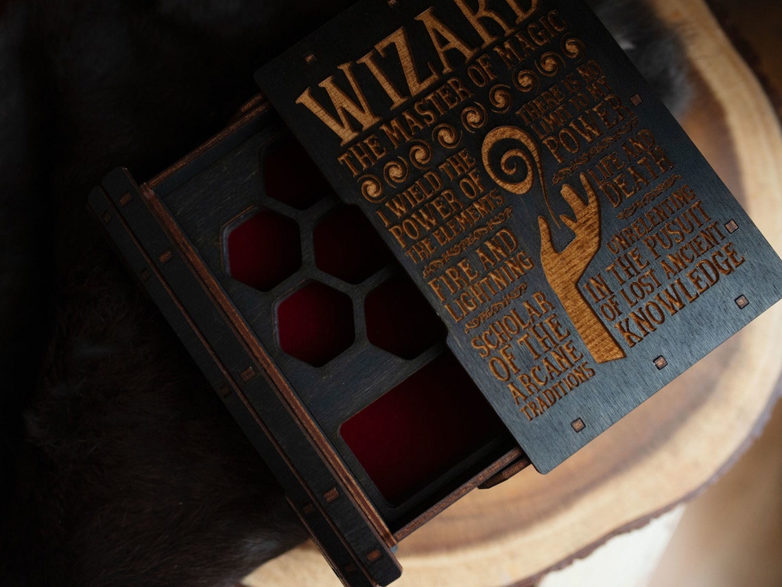 Customizable D&amp;D Player Companion Book Sliding Dice Storage - Etsy