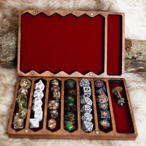 D&D 6-Set Dice/Mini Vault and Tray- Multi-set dice case - six set dice box - dice storage - MADE IN USA