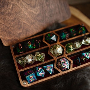D&D 3-Set Dice Vault and Tray - DnD Wooden Multi-dice box and tray - three set dice box - dice storage - MADE IN USA