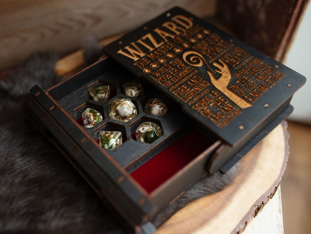 Customizable D&D Player Companion Book Sliding Dice Storage Vault Mini