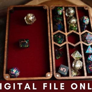 Archivo DIGITAL - Caja y bandeja de dados de 3 piezas de D&D - Descarga de archivos dxf y SVG