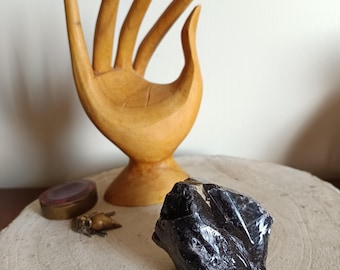 Laitier de Forge – Fragment Noir Vitrifié - Pierre de Feu, Transmutation et Protection - Pierre Brute, Décoration Minérale Ésotérique Unique