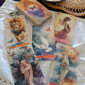 Oracle "Pastels & Papillons" – Outil de divination poétique et intuitif – Animal totem papillon – Cartomancie, voyance, tirage de cartes