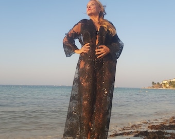 Black. Lace Kaftan