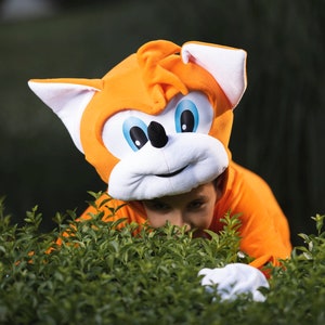 Tails Sonic Costume: Orange Fleece, Kids Halloween Party