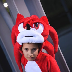 Knuckles Red Sonic Fleece Costume - Kids Cartoon Party