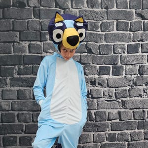 Blue Dog Costume: Kids Cartoon Birthday Party, Halloween - Polyester