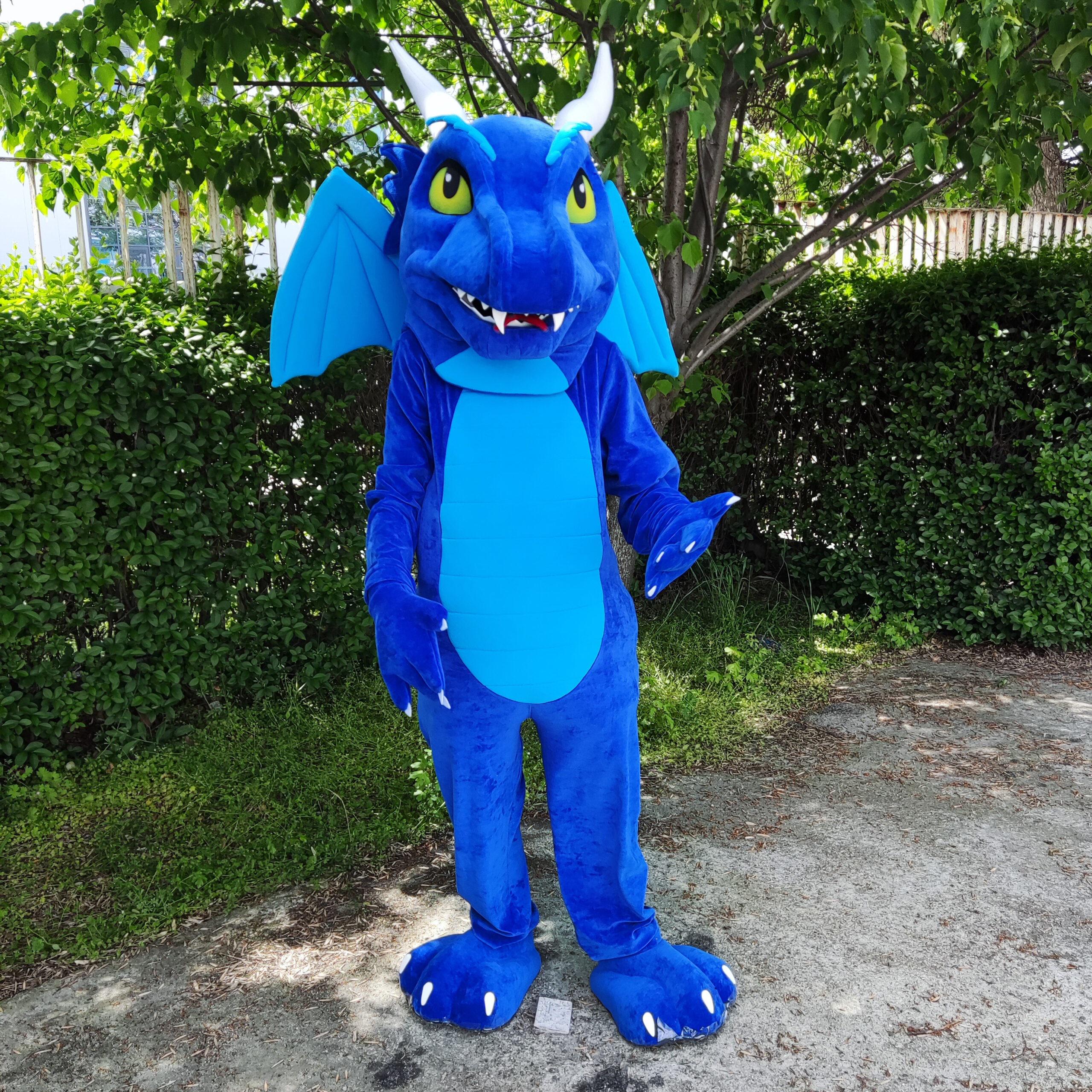 Handmade Blue Dragon Mascot Costume | Adult Plush Fantasy Suit - Etsy