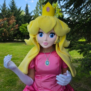 Pink Princess 3D Head Mascot Costume: Women&#39;s Party, Halloween