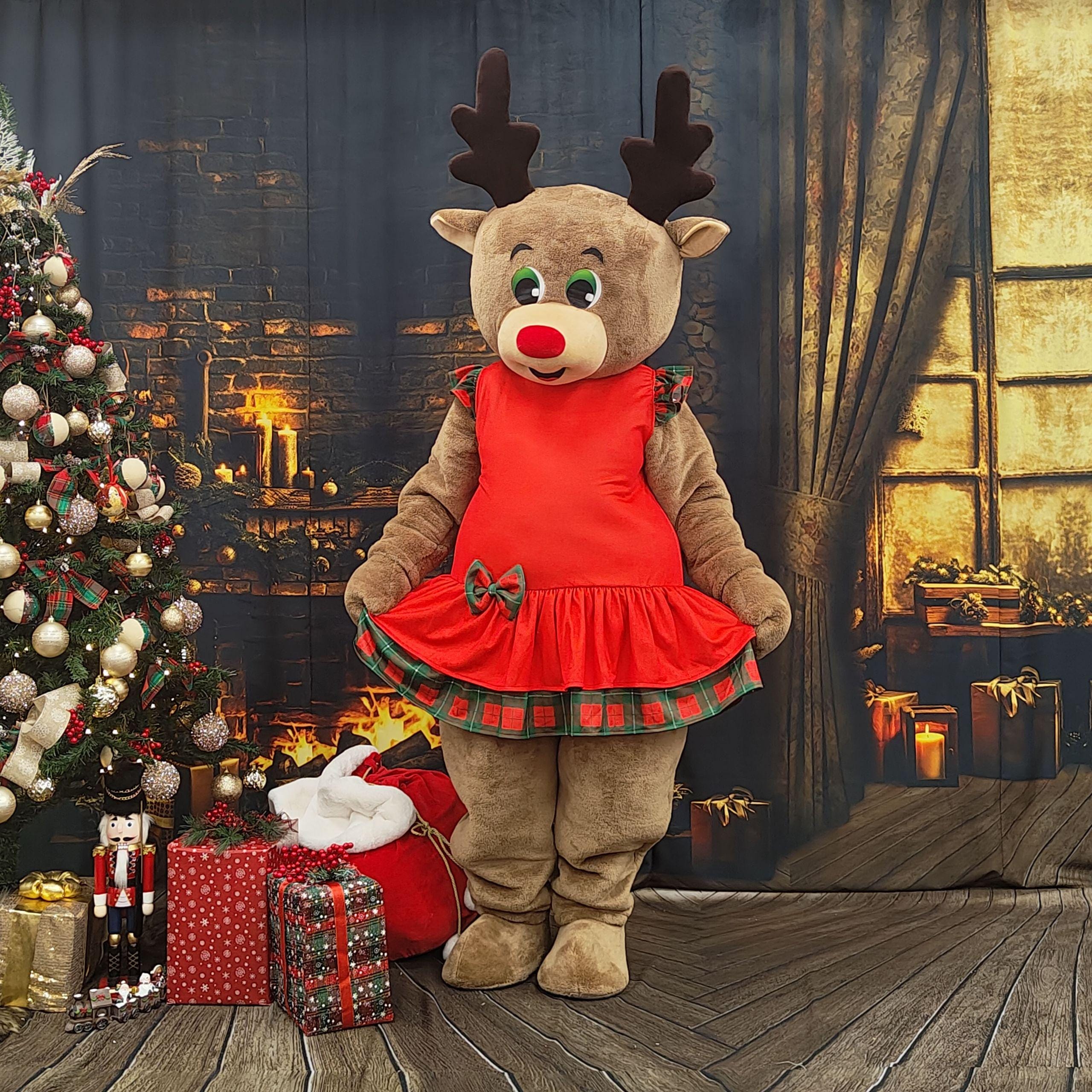 Muhdolf Divertente Rudolf Natale Mucca T-Shirt Bambini