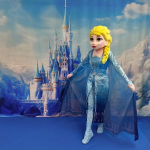 Déguisement mascotte princesse des glaces : tête 3D, taille universelle