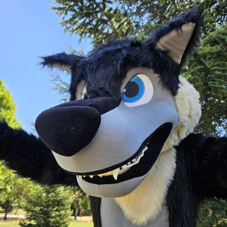 Handmade Black Wolf Mascot Costume | Furry Character for Events - Etsy