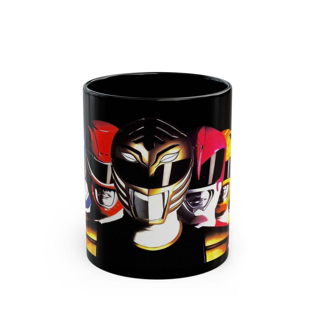 Power Rangers Mug, Mighty Morphin Coffee Cup, Black Ceramic Tea Mug, - Etsy