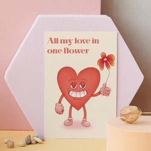 Valentine's Day greeting card, Blossom of Love for her/him, gift, heart card, love words, valentines day, poster and poster