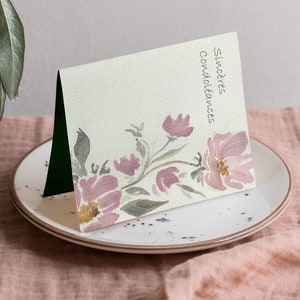 Carte de Condoléances Bouquet. Carte sincères condoléances. Pivoine