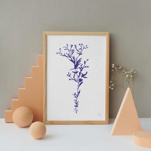 Poster, minimalist floral poster, monochrome graphic flowers