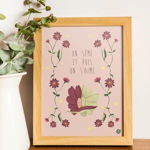 Digital art print, Poster We sow and then we love, Floral, Love